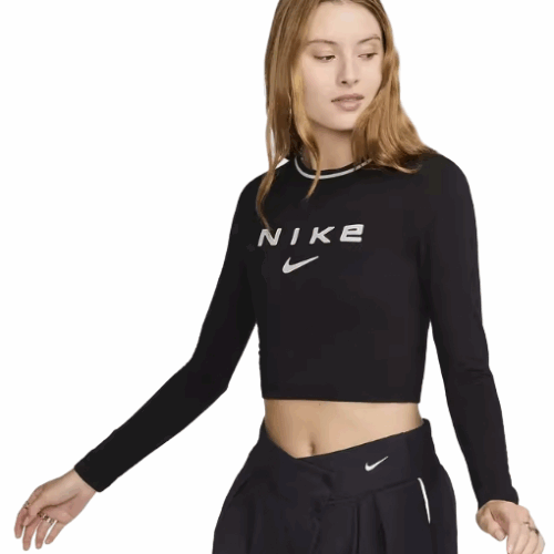Bluzka damska Nike długi rękaw czarna