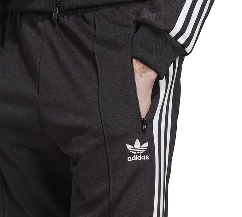 Spodnie dresowe męskie Adidas 3paski czarne - obrazek 3