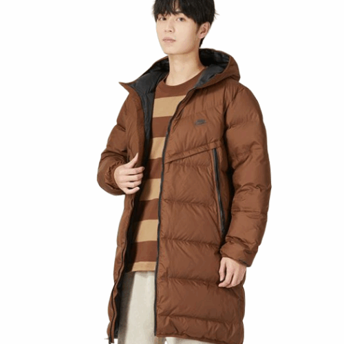 Kurtka męska Nike Storm Fit parka kaptur brązowa