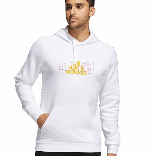Adidas bluza z kapturem kangurka biała