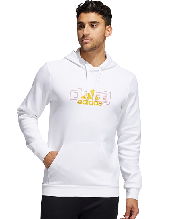 Adidas bluza z kapturem kangurka biała