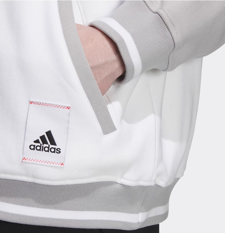 Bluza męska Adidas Bomber Jacket white-gray - obrazek 5