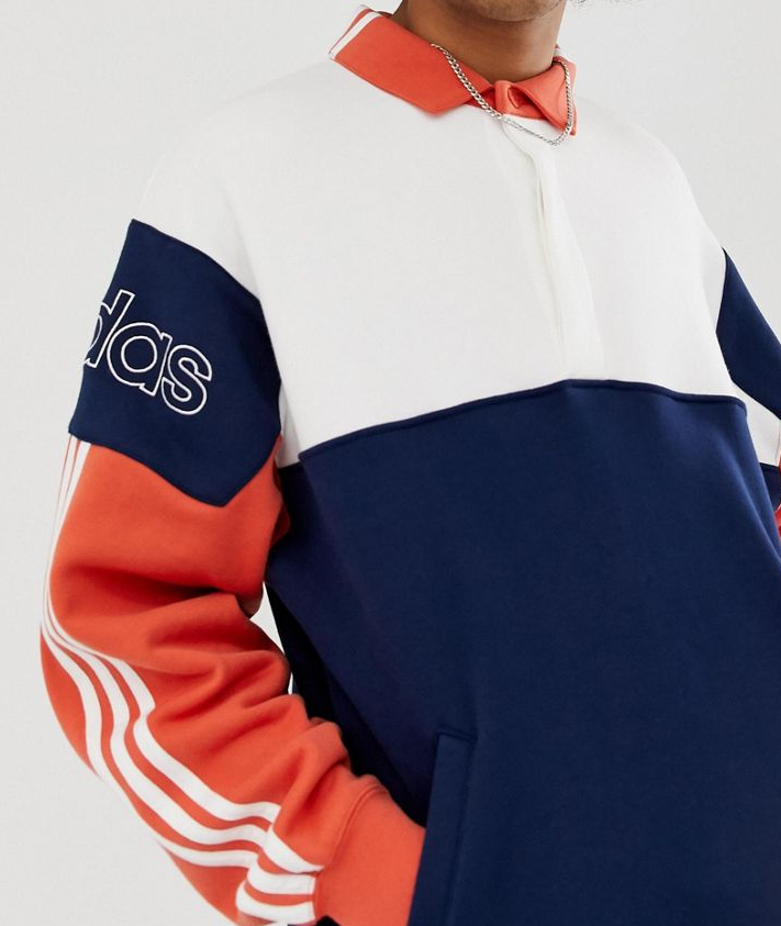 Bluza Adidas Rugby With Three Stripes kolorowa - obrazek 5