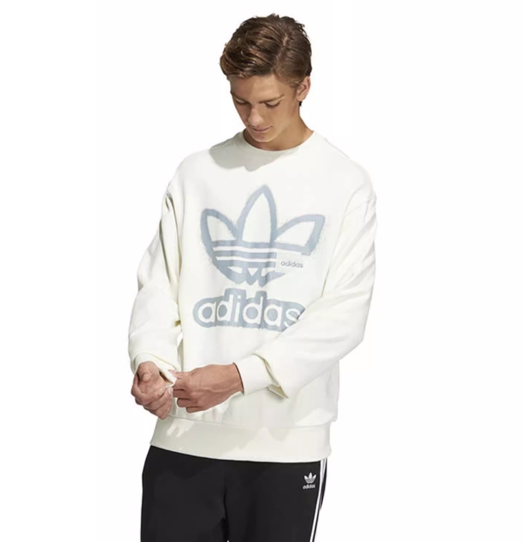 Bluza męska Adidas Print Logo ecru - obrazek 2