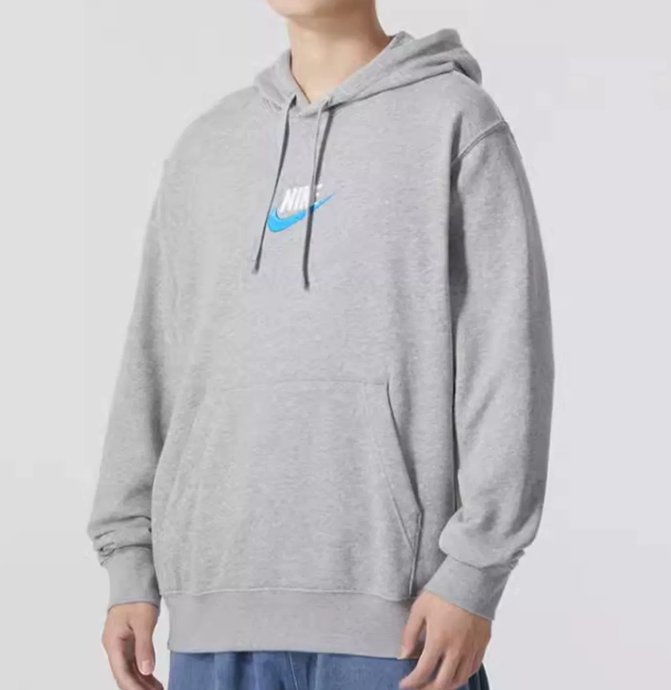 Bluza męska Nike Club kaptur szara - obrazek 2