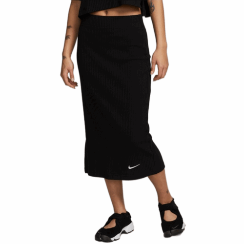 Spódnica prążkowana Nike Sportswear czarna