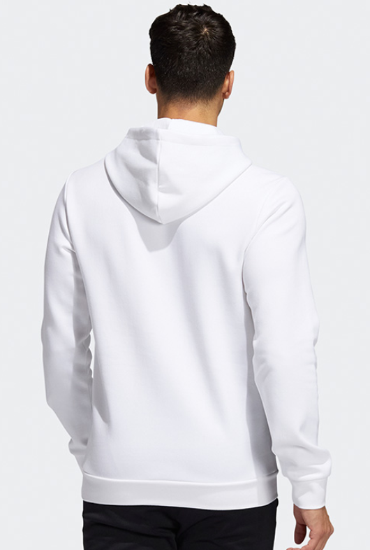 Adidas bluza z kapturem kangurka biała - obrazek 3