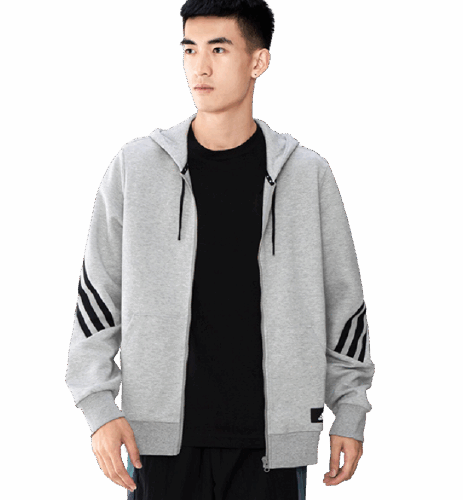 Bluza Adidas 3-Stripes z kapturem szara
